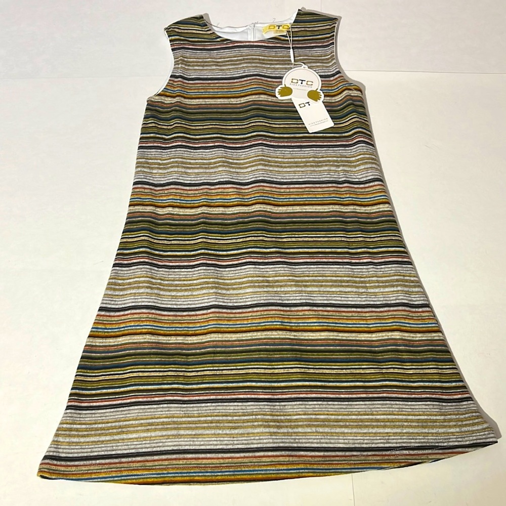 DTC Kids Fashion girls striped sleeveless dress size 8 NEW